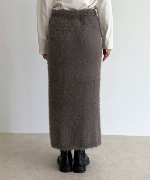 fredy emue（フレディエミュ）の「シャギーニットスカート（スカート・レディース・ミント/グレイッシュベージュ/オフホワイト・38）」の12枚目の写真