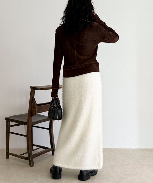fredy emue（フレディエミュ）の「シャギーニットスカート（スカート・レディース・ミント/グレイッシュベージュ/オフホワイト・38）」の19枚目の写真