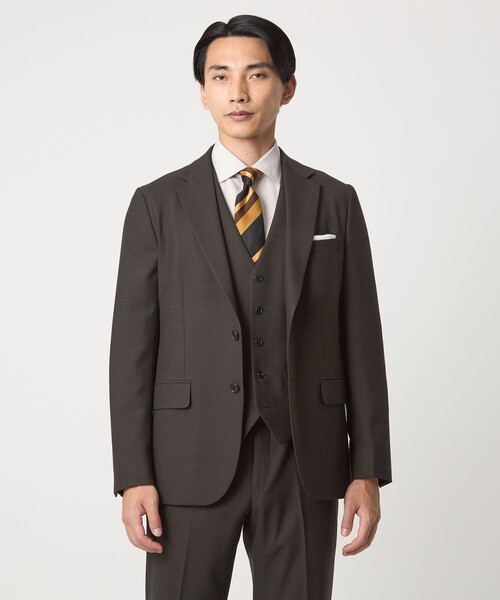 green label relaxing(グリーンレーベルリラクシング)の「A+ TWPU バーズアイ 2B スリム ジャケット -ウォッシャブル・ストレッチ-(テーラードジャケット・メンズ・ダークブラウン/ネイビー/ダークグレー・M/XXL/L/S/XL)」の1枚目の写真