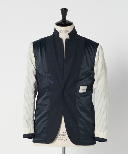 green label relaxing(グリーンレーベルリラクシング)の「A+ TWPU バーズアイ 2B スリム ジャケット -ウォッシャブル・ストレッチ-(テーラードジャケット・メンズ・ダークブラウン/ネイビー/ダークグレー・M/XXL/L/S/XL)」の19枚目の写真