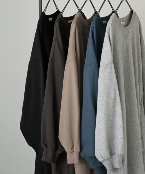 HUG.U（ハグユー）の「＜選べる着丈＞ 大人スウェットワンピ（ワンピース・レディース・ベージュ/ダークグレー/ライトグレー/ブラック/ライトブルー・レギュラー丈/トール丈）」の17枚目の写真