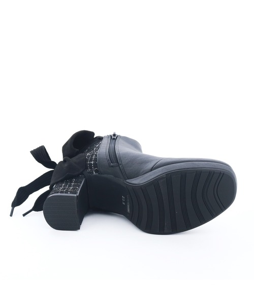 byあしながおじさん（バイアシナガオジサン）の「2WAYバックリボンブーツ　8700193（ブーツ・レディース・ブラック/アイボリー/ピンク・22.5cm/23cm/23.5cm/24cm/24.5cm）」の19枚目の写真