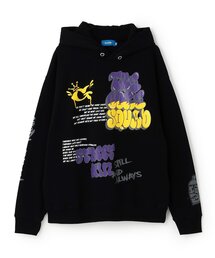 GLAZOS | 【毛玉になりにくい】ランダムプリントビッグパーカー(パーカー)