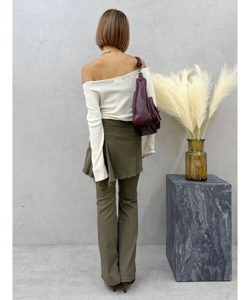 EVRIS（エヴリス）の「レイヤードフレアパンツ（その他パンツ・レディース・ブラック/カーキ・SMALL/MEDIUM）」の11枚目の写真