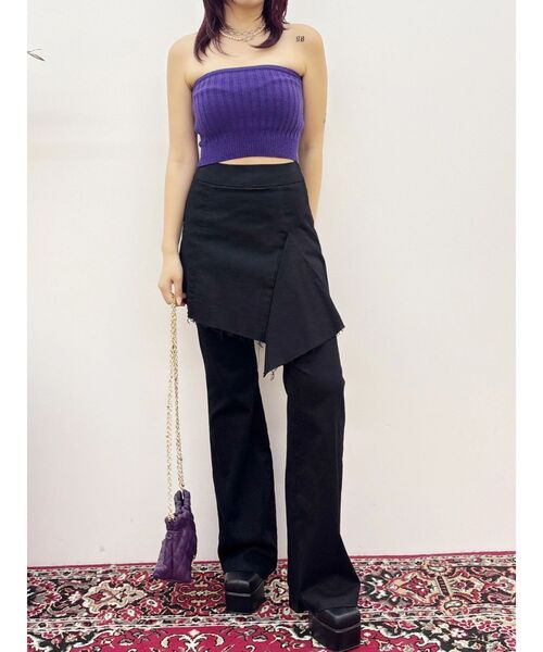 EVRIS（エヴリス）の「レイヤードフレアパンツ（その他パンツ・レディース・ブラック/カーキ・SMALL/MEDIUM）」の19枚目の写真