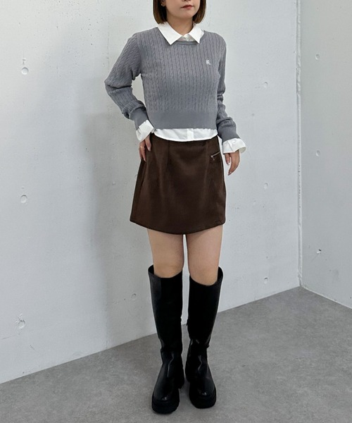 archives(アルシーヴ)の「ロゴ刺繍ケーブルニットプルオーバー(ニット/セーター・レディース・グレー/アイボリー/ブラウン/イエロー・MEDIUM)」の17枚目の写真