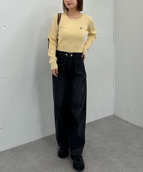 archives(アルシーヴ)の「ロゴ刺繍ケーブルニットプルオーバー(ニット/セーター・レディース・グレー/アイボリー/ブラウン/イエロー・MEDIUM)」の16枚目の写真