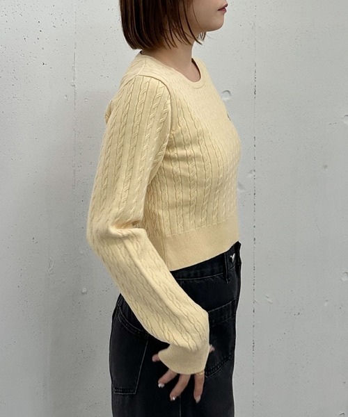 archives(アルシーヴ)の「ロゴ刺繍ケーブルニットプルオーバー(ニット/セーター・レディース・グレー/アイボリー/ブラウン/イエロー・MEDIUM)」の13枚目の写真