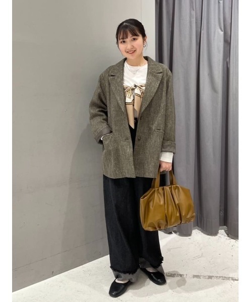 CRAFT STANDARD BOUTIQUE（クラフトスタンダードブティック）の「ツイードジャケット（テーラードジャケット・レディース・チャコールグレー/ダークブラウン・FREE）」の16枚目の写真