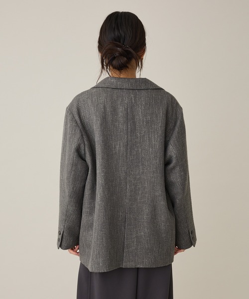 CRAFT STANDARD BOUTIQUE（クラフトスタンダードブティック）の「ツイードジャケット（テーラードジャケット・レディース・チャコールグレー/ダークブラウン・FREE）」の4枚目の写真