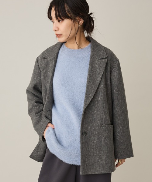 CRAFT STANDARD BOUTIQUE（クラフトスタンダードブティック）の「ツイードジャケット（テーラードジャケット・レディース・チャコールグレー/ダークブラウン・FREE）」の18枚目の写真