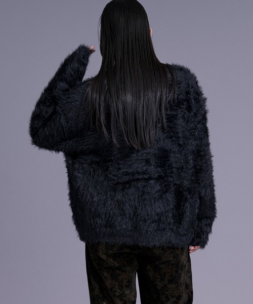 Ellno Loset（エルノロゼット）の「シルバーボタンラメシャギーニットカーディガン（カーディガン/ボレロ・メンズ・ワインレッド/ブラック/ブルー・SMALL/LARGE/MEDIUM）」の19枚目の写真