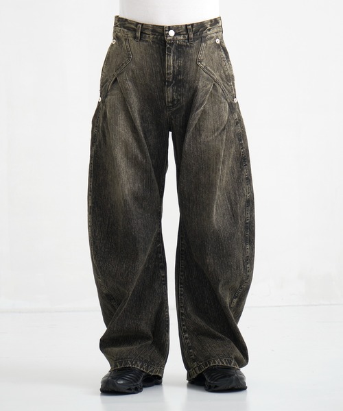 CONZ（コンズ）の「COLOR DYED SLAB CURVED DENIM（デニムパンツ・メンズ・グリーン/ブルー・1/2/3）」の22枚目の写真