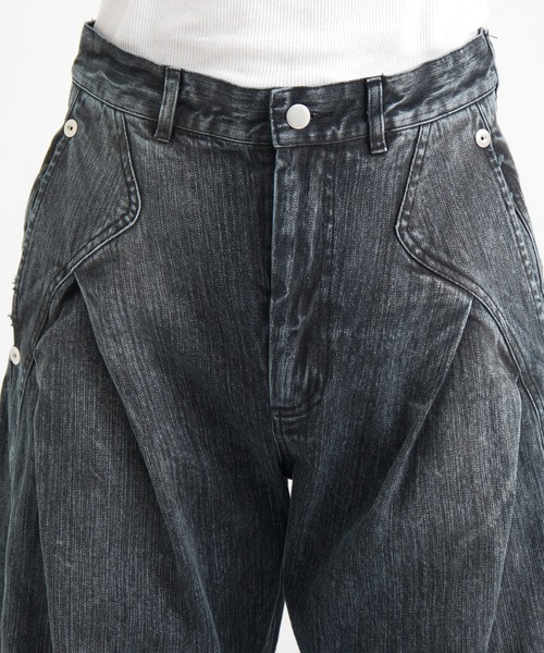 CONZ（コンズ）の「COLOR DYED SLAB CURVED DENIM（デニムパンツ・メンズ・グリーン/ブルー・1/2/3）」の15枚目の写真