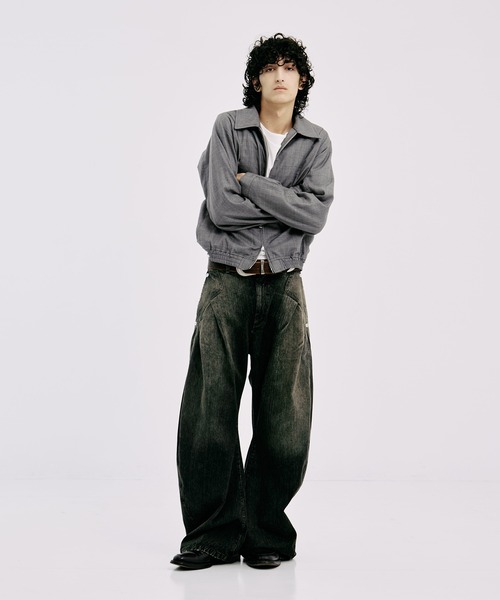 CONZ（コンズ）の「COLOR DYED SLAB CURVED DENIM（デニムパンツ・メンズ・グリーン/ブルー・1/2/3）」の20枚目の写真