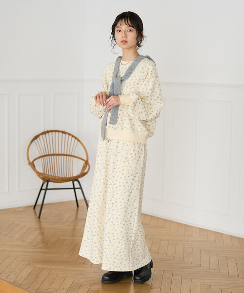 FREAK'S STORE(フリークスストア)の「フラワープリント スウェットスカート <セットアップ対応>限定展開(スカート・レディース・オフホワイト/ライトグレー・フリ-)」の13枚目の写真