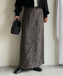 She's Closet（シーズクローゼット）の「ロング丈グレンチェックタイトジップスカート（スカート）」