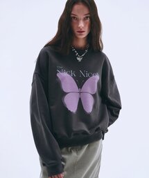 SPREAD BUTTERFLY DIGITAL SWEATSHIRT_CHARCOAL