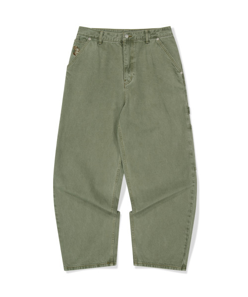 WKNDRS(ウィーキャンドース)の「DRAGGY WORK PANTS (OLIVE)(デニムパンツ・レディース・その他・LARGE/MEDIUM/SMALL/X-LARGE)」の2枚目の写真