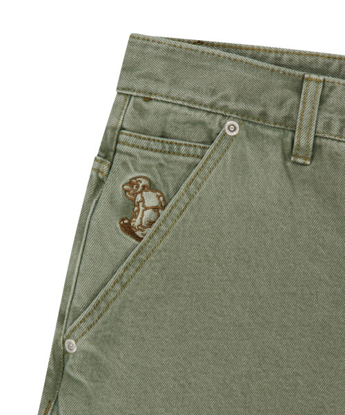 WKNDRS(ウィーキャンドース)の「DRAGGY WORK PANTS (OLIVE)(デニムパンツ・レディース・その他・LARGE/MEDIUM/SMALL/X-LARGE)」の4枚目の写真