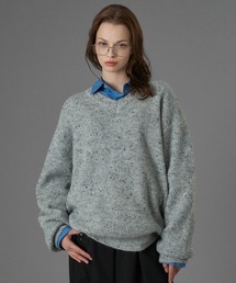 ONCILY | WOOL BLEND COLOR NEP V-NECK KNIT / カラーネップVネックニット(ニット/セーター)