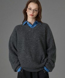 ONCILY（オンシェリー）の「WOOL BLEND COLOR NEP V-NECK KNIT / カラーネップVネックニット（ニット/セーター・メンズ）」