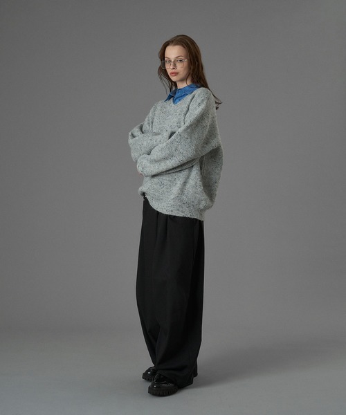 ONCILY(オンシェリー)の「WOOL BLEND COLOR NEP V-NECK KNIT / カラーネップVネックニット(ニット/セーター・メンズ・グレー/チャコールグレー/ブルー・SMALL/MEDIUM/LARGE)」の11枚目の写真
