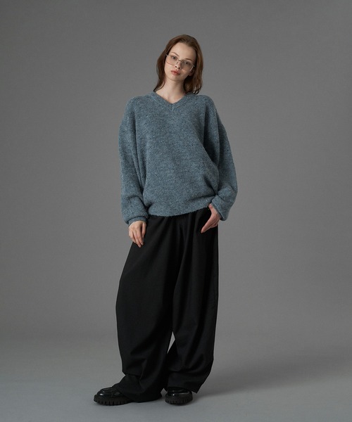 ONCILY(オンシェリー)の「WOOL BLEND COLOR NEP V-NECK KNIT / カラーネップVネックニット(ニット/セーター・メンズ・グレー/チャコールグレー/ブルー・SMALL/MEDIUM/LARGE)」の19枚目の写真