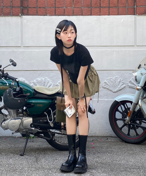 FLAREUP（フレアアップ）の「Vanish Tie Scarf T-Shirt (FL-114_Black)（Tシャツ/カットソー・レディース・ブラック・FREE）」の3枚目の写真