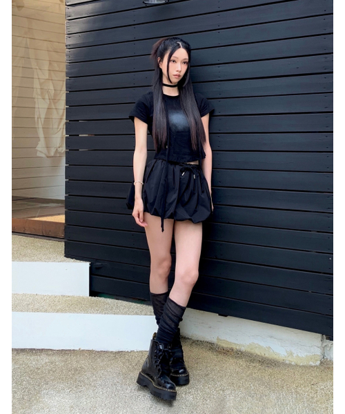FLAREUP（フレアアップ）の「Vanish Tie Scarf T-Shirt (FL-114_Black)（Tシャツ/カットソー・レディース・ブラック・FREE）」の5枚目の写真