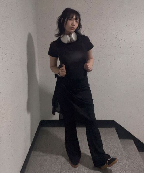 FLAREUP（フレアアップ）の「Vanish Tie Scarf T-Shirt (FL-114_Black)（Tシャツ/カットソー・レディース・ブラック・FREE）」の7枚目の写真