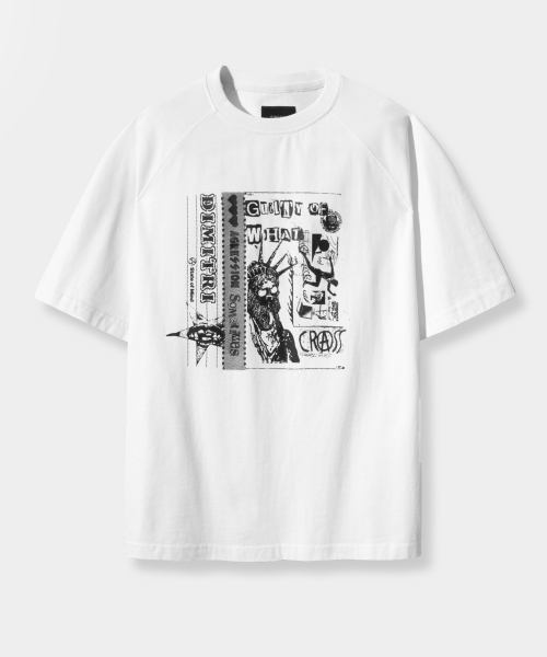 DIMITRI BLACK（ディミトリブラック）の「ラグラン配色ピグメントアートワーク半袖Tシャツ_ホワイト（Tシャツ/カットソー・レディース・その他・LARGE/X-LARGE/MEDIUM）」の2枚目の写真