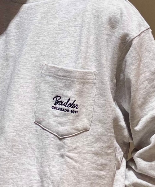 CAMP7(キャンプセブン)の「【CAMP7】胸ポケット刺繍ロゴ クルーネックトレーナー (シンプル&機能的/カジュアル/抗菌防臭/ポケット付き/男女兼用)(スウェット・メンズ・オリーブ/ブラック/ライトグレー・L/XL/M)」の16枚目の写真