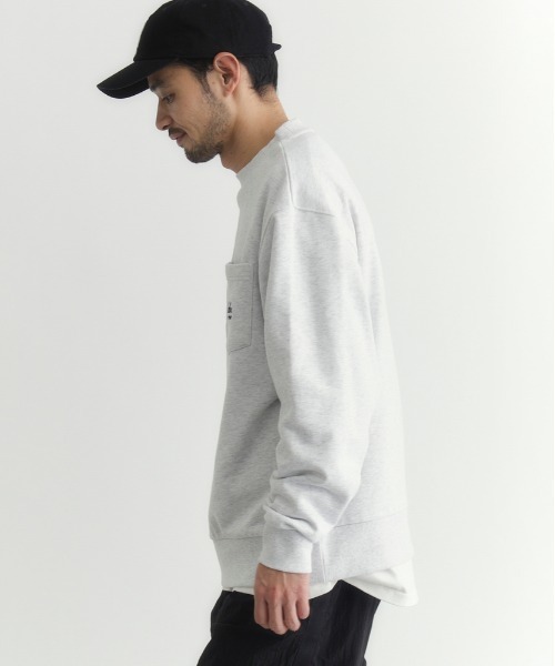 セール】【CAMP7】胸ポケット刺繍ロゴ クルーネックトレーナー