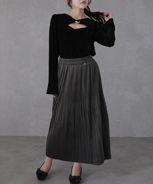 Lace Ladies（レースレディース）の「ベロア メタル モチーフ オープンカット トップス（その他トップス・レディース・ブラック/ブラウン・FREE）」の5枚目の写真