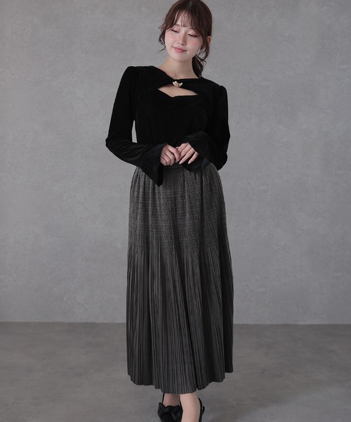 Lace Ladies（レースレディース）の「ベロア メタル モチーフ オープンカット トップス（その他トップス・レディース・ブラック/ブラウン・FREE）」の7枚目の写真