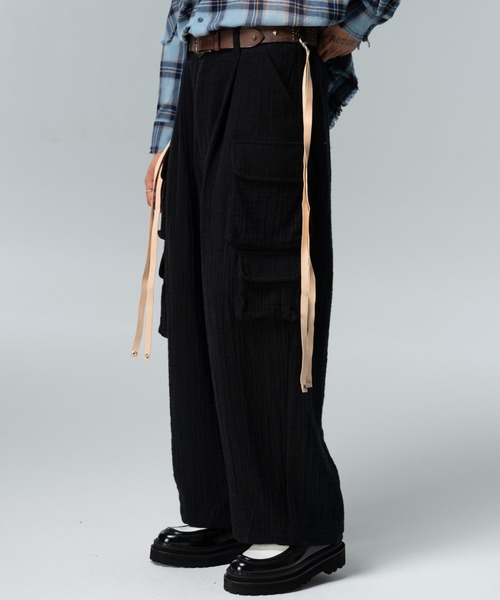 glamb（グラム）の「Blow Leather Tape Strap / ブロウレザーテープストラップ（チャーム・メンズ・ベージュ/ブラック・FREE）」の6枚目の写真