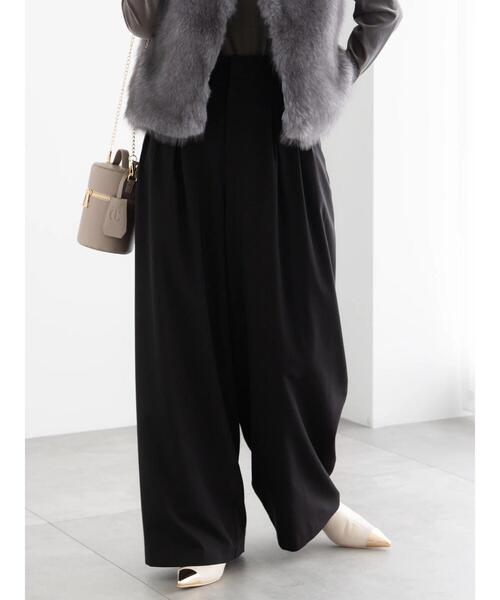Te chichi（テチチ）の「タックワイドフルレングスパンツ《2025winter catalog item》（その他パンツ・レディース・ブラック/チャコールグレー/グレー・F）」の2枚目の写真