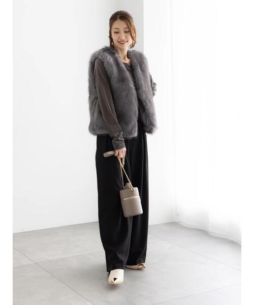 Te chichi（テチチ）の「タックワイドフルレングスパンツ《2025winter catalog item》（その他パンツ・レディース・ブラック/チャコールグレー/グレー・F）」の7枚目の写真