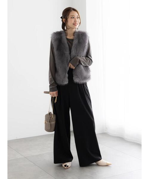 Te chichi（テチチ）の「タックワイドフルレングスパンツ《2025winter catalog item》（その他パンツ・レディース・ブラック/チャコールグレー/グレー・F）」の8枚目の写真