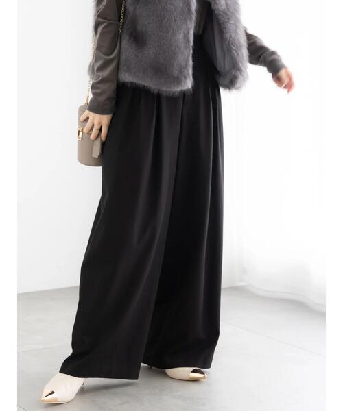 Te chichi（テチチ）の「タックワイドフルレングスパンツ《2025winter catalog item》（その他パンツ・レディース・ブラック/チャコールグレー/グレー・F）」の9枚目の写真