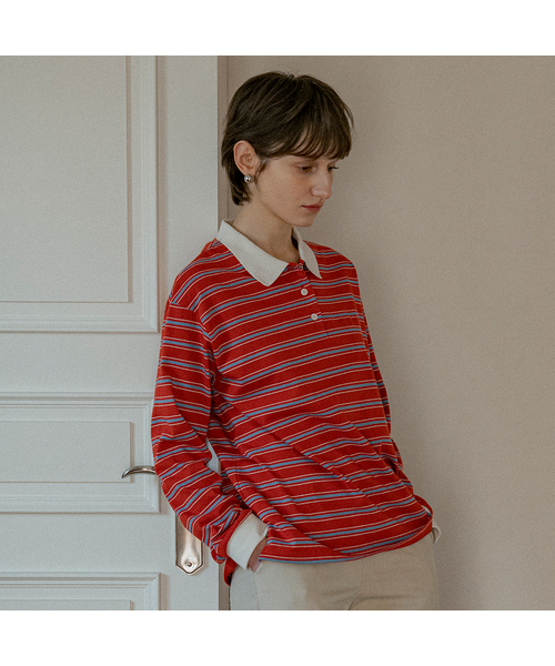 A3520 Vintege Stripe Karat T‑shirt — тёмно‑оранжевая