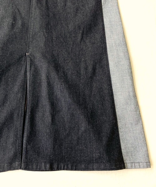 Q（キュー）の「デニムロングジャケット（デニムジャケット・レディース・ブラック/ネイビー・MEDIUM）」の13枚目の写真