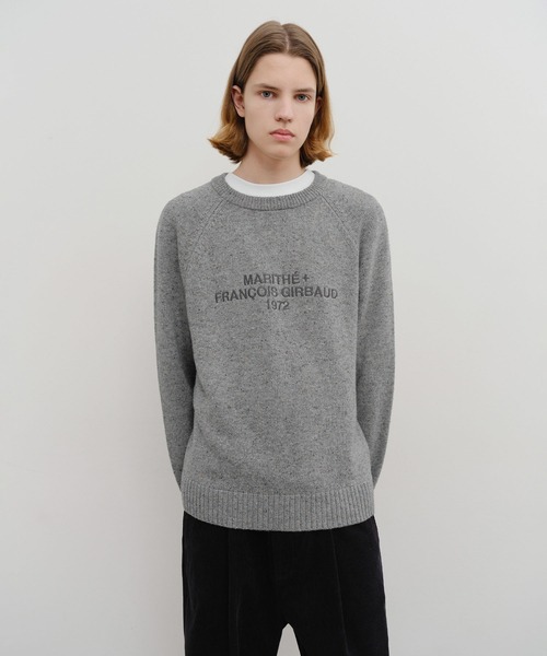 MARITHE + FRANCOIS GIRBAUD(マリテフランソワジルボー)の「LETTERING LOGO KNIT PULLOVER(ニット/セーター・レディース・ヘザーグレー/Beige/ブラウン・MEDIUM/LARGE)」の2枚目の写真