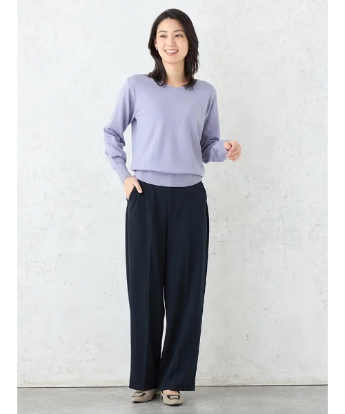 HARUYAMA(ハルヤマ)の「抗ピル Vネック パフスリーブニット ウォッシャブル 放電 抗ピリング 【SOFFICE】(ニット/セーター・レディース・ワイン/ラベンダー・M/L/LL)」の11枚目の写真