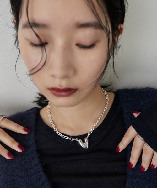 HANNE（アン）の「ハートモチーフチェーンネックレス（ネックレス・レディース・ゴールド/シルバー・FREE）」の2枚目の写真