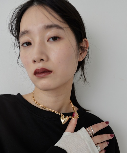 HANNE（アン）の「ハートモチーフチェーンネックレス（ネックレス・レディース・ゴールド/シルバー・FREE）」の6枚目の写真