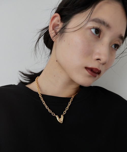 HANNE（アン）の「ハートモチーフチェーンネックレス（ネックレス・レディース・ゴールド/シルバー・FREE）」の5枚目の写真