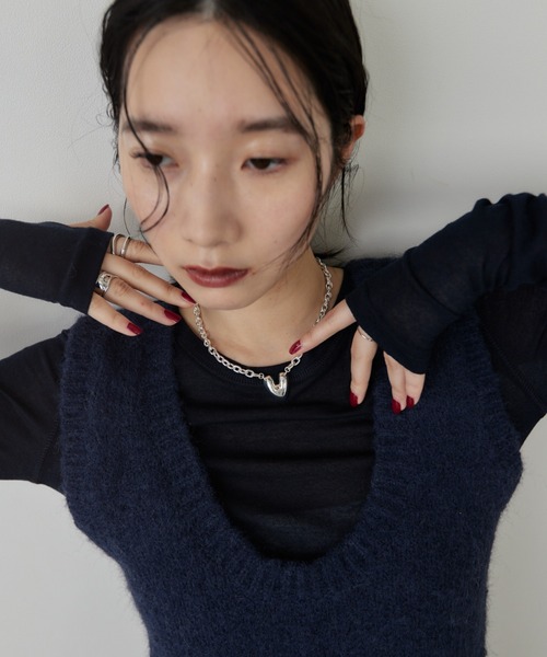 HANNE（アン）の「ハートモチーフチェーンネックレス（ネックレス・レディース・ゴールド/シルバー・FREE）」の9枚目の写真