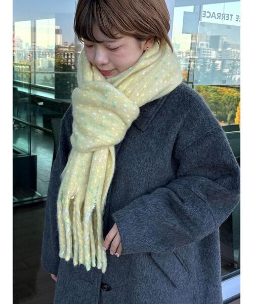 ehka sopo（エヘカソポ）の「ふわもこマフラー太フリンジネップ無地（ストール/ショール・レディース・ベージュ/ラベンダー/イエロー・F）」の5枚目の写真